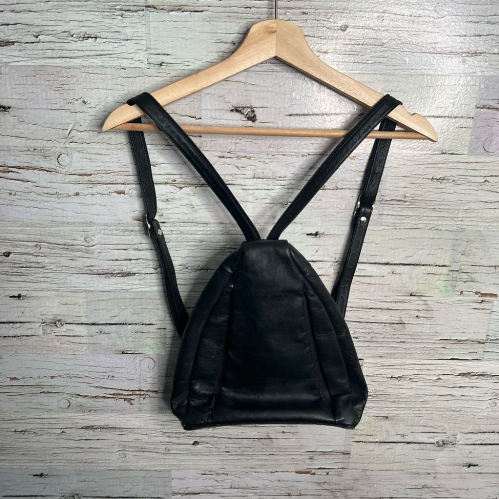 DEREK ALEXANDER  Leather Sling Backpack Zip Straps